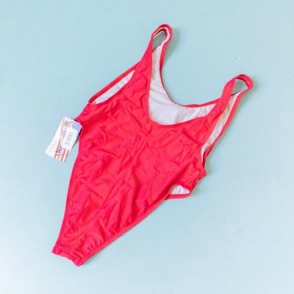 NEW Dippin' Daisy's Red Los Angeles High Cut Thigh Drop Back One Piece Size Med - Picture 4 of 5